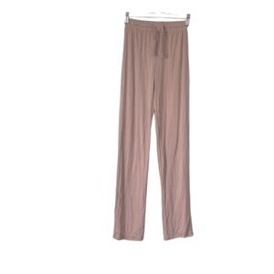437 tan jersey knit wide leg pull on lounge pants size XS